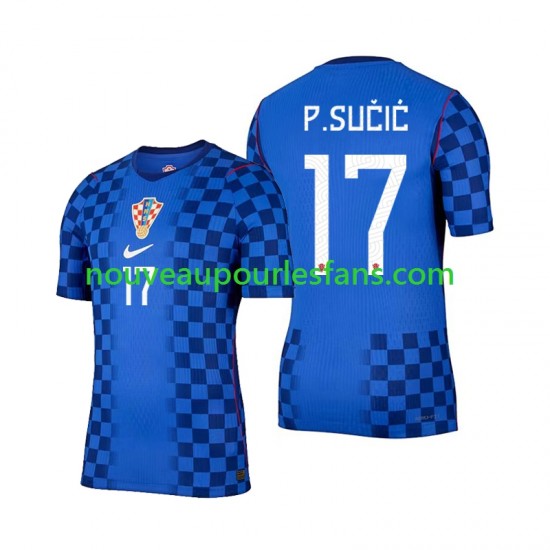 Maillot Croatie Petar Sucic 17 Homme Tenue Extérieur Coupe du Monde 2026 Manche Courte