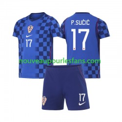 Maillot Croatie Petar Sucic 17 Enfant Tenue Extérieur Coupe du Monde 2026 Manche Courte