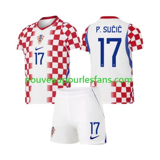 Maillot Croatie Petar Sucic 17 Enfant Tenue Domicile Coupe du Monde 2026 Manche Courte