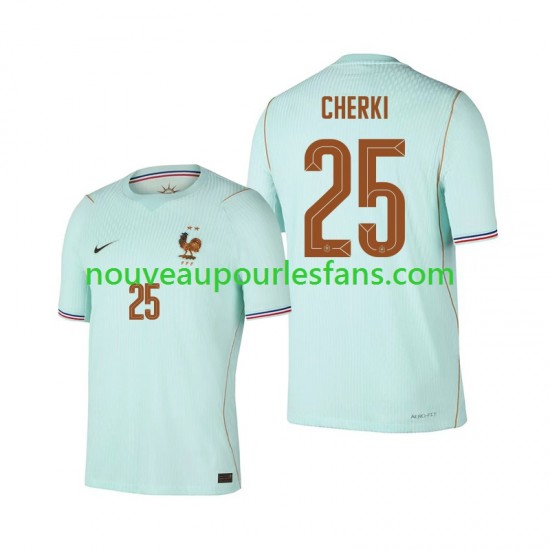 Maillot France Rayan Cherki 25 Homme Tenue Extérieur Coupe du Monde 2026 Manche Courte