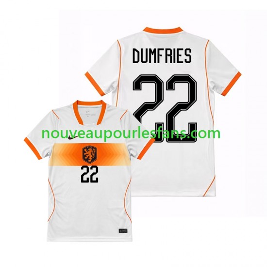 Maillot Pays-Bas Denzel Dumfries 22 Homme Tenue Extérieur Coupe du Monde 2026 Manche Courte