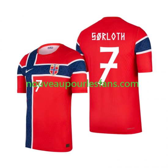 Maillot Norvège Alexander Sorloth 7 Homme Tenue Domicile Coupe du Monde 2026 Manche Courte
