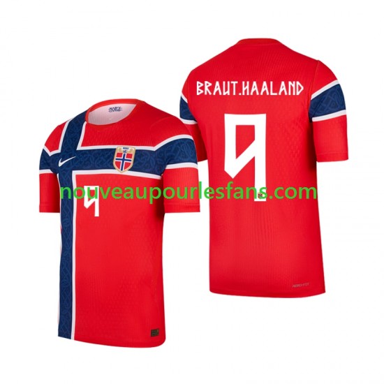 Maillot Norvège Erling Haaland 9 Homme Tenue Domicile Coupe du Monde 2026 Manche Courte