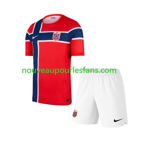 Maillot Norvège Enfant Tenue Domicile Coupe du Monde 2026 Manche Courte