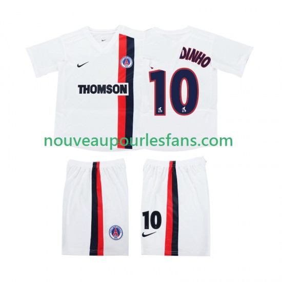 Maillot AC Milan RONALDINHO 10 2003 Rétro Enfant Tenue Extérieur 2002 Manche Courte