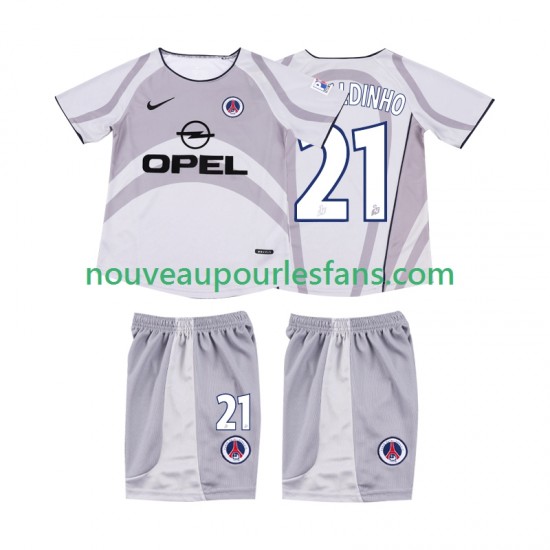 Maillot AC Milan RONALDINHO 21 2001 Rétro Enfant Tenue Extérieur 2002 Manche Courte