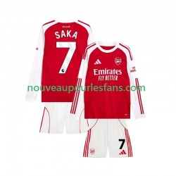 Maillot Arsenal Bukayo Saka 7 Enfant Tenue Domicile 2025-2026 Manche Longue