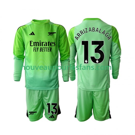 Maillot Arsenal Kepa Arrizabalaga 13 Gardien Enfant Tenue Extérieur 2025-2026 Manche Longue
