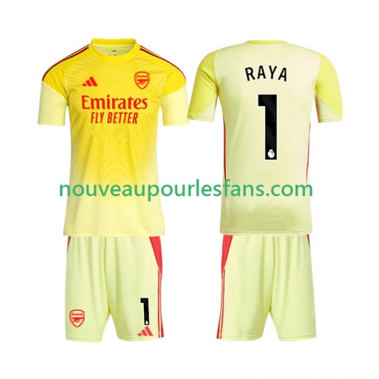 Maillot Arsenal Raya 1 Gardien Enfant Tenue Domicile 2025-2026 Manche Courte