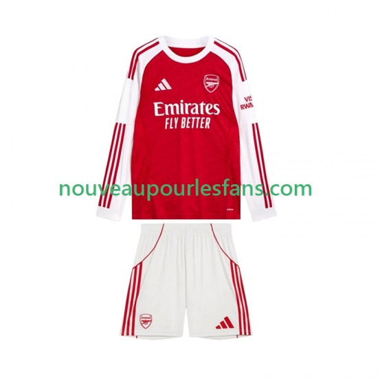 Maillot Arsenal Enfant Tenue Domicile 2025-2026 Manche Longue