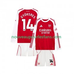 Maillot Arsenal Viktor Gyokeres 14 Enfant Tenue Domicile 2025-2026 Manche Longue