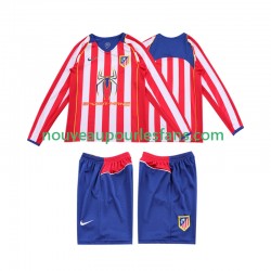 Maillot Atlético Madrid 2004 2005 Rétro Enfant Tenue Domicile Manche Longue