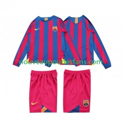 Maillot FC Barcelone 2005 Rétro Enfant Tenue Domicile 2006 Manche Longue