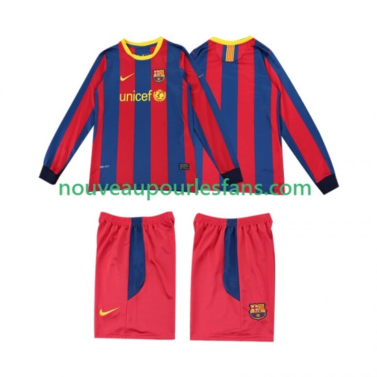 Maillot FC Barcelone Rétro Enfant Tenue Domicile 2011 2010 Manche Longue