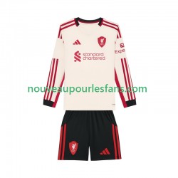 Maillot Liverpool Enfant Tenue Extérieur 2025-2026 Manche Longue