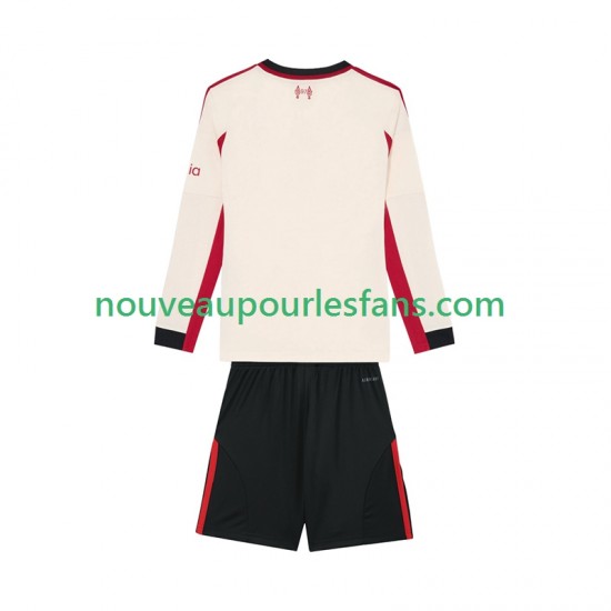 Maillot Liverpool Enfant Tenue Extérieur 2025-2026 Manche Longue