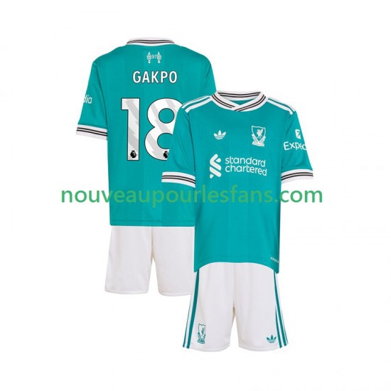 Maillot Liverpool Gakpo 18 Enfant Tenue 3ème 2025-2026 Manche Courte