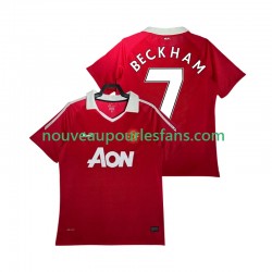 Maillot Manchester United BECKHAM 7 Rétro Homme Tenue Domicile 2011 2010 Manche Courte