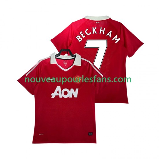 Maillot Manchester United BECKHAM 7 Rétro Homme Tenue Domicile 2011 2010 Manche Courte