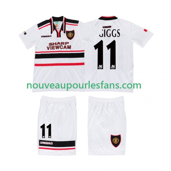 Maillot Manchester United GIGGS 11 Rétro Enfant Tenue Extérieur 1998 Manche Courte