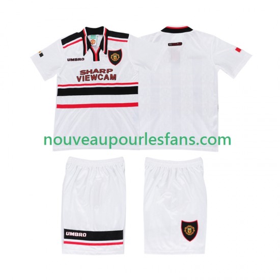 Maillot Manchester United Rétro Enfant Tenue Extérieur 1998 Manche Courte