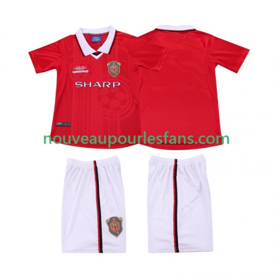 Maillot Manchester United 2000 Rétro Enfant Tenue Domicile 1999 Manche Courte