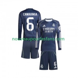 Maillot Real Madrid Camavinga 6 Enfant Tenue Extérieur 2025-2026 Manche Longue