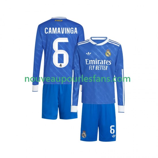 Maillot Real Madrid Camavinga 6 Enfant Tenue 3ème 2025-2026 Manche Longue