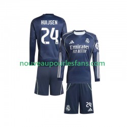 Maillot Real Madrid Huijsen 24 Enfant Tenue Extérieur 2025-2026 Manche Longue