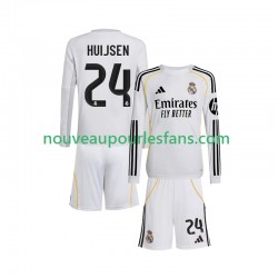 Maillot Real Madrid Huijsen 24 Enfant Tenue Domicile 2025-2026 Manche Longue