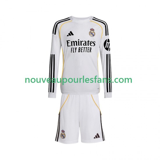 Maillot Real Madrid Enfant Tenue Domicile 2025-2026 Manche Longue
