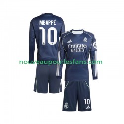 Maillot Real Madrid Mbappé Kylian 10 Enfant Tenue Extérieur 2025-2026 Manche Longue