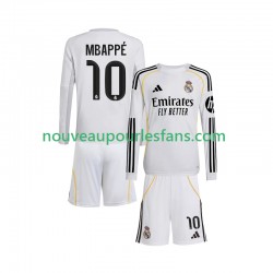 Maillot Real Madrid Mbappé Kylian 10 Enfant Tenue Domicile 2025-2026 Manche Longue