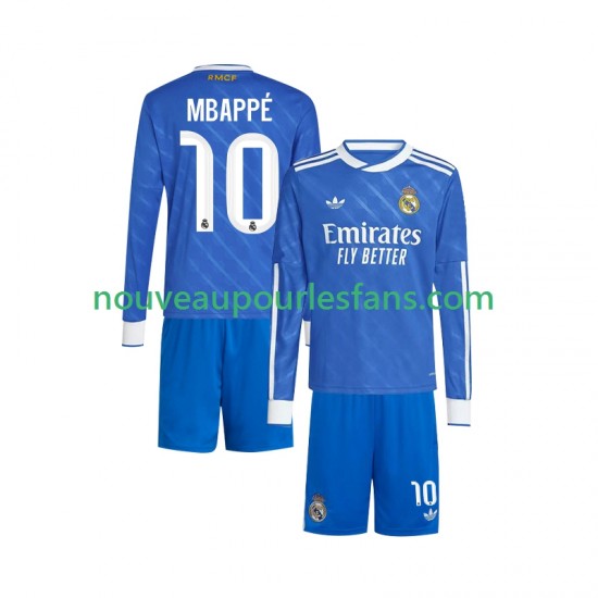 Maillot Real Madrid Mbappé Kylian 10 Enfant Tenue 3ème 2025-2026 Manche Longue