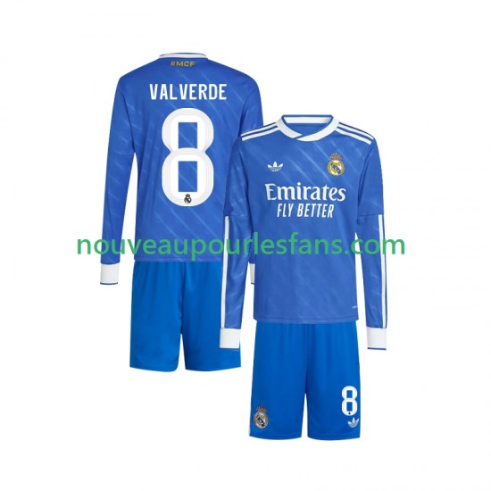 Maillot Real Madrid Valverde 8 Enfant Tenue 3ème 2025-2026 Manche Longue