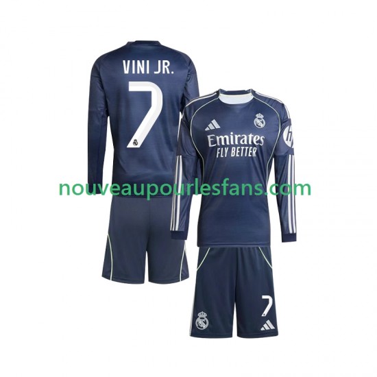 Maillot Real Madrid Vinicius Junior 7 Enfant Tenue Extérieur 2025-2026 Manche Longue