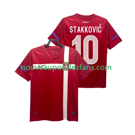Maillot Serbie STAKKOVIC 10 Rétro Homme Tenue Domicile 2010 Manche Courte