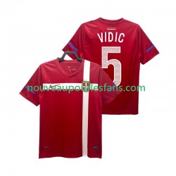 Maillot Serbie VIDIC 5 Rétro Homme Tenue Domicile 2010 Manche Courte