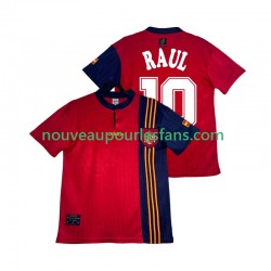 Maillot Espagne RAUL 10 1996 Rétro Homme Tenue Domicile Manche Courte