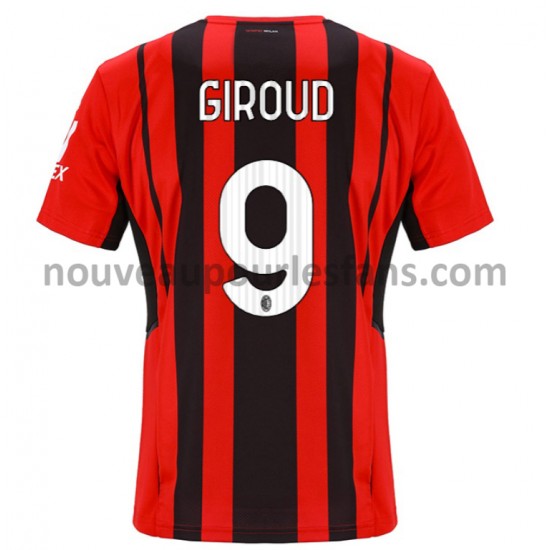 Maillot AC Milan Olivier Giroud 9 Tenue Domicile 2021-2022 Manche Courte