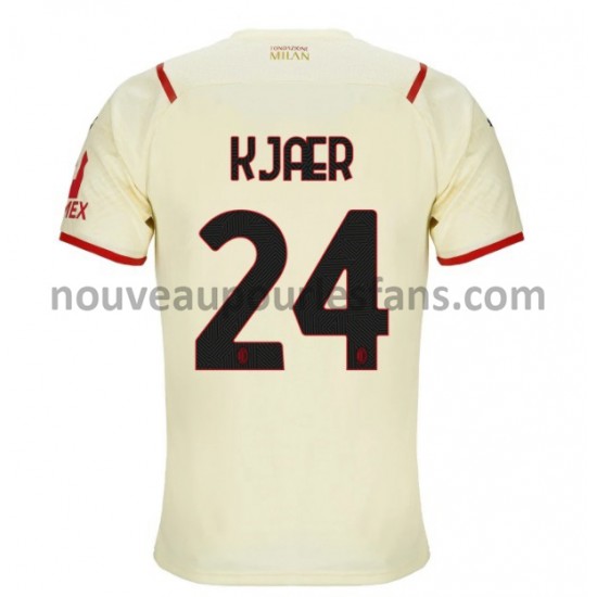 Maillot AC Milan Simon Kjaer 24 Tenue Extérieur 2021-2022 Manche Courte