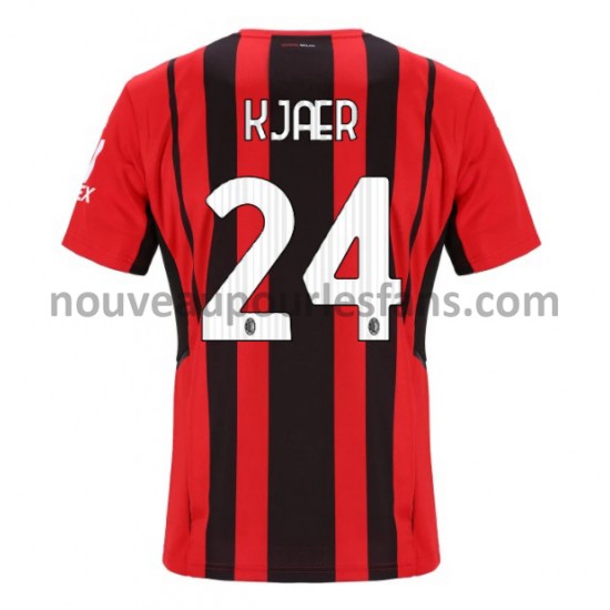 Maillot AC Milan Simon Kjaer 24 Tenue Domicile 2021-2022 Manche Courte