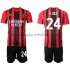 Maillot AC Milan Simon Kjaer 24 Enfant Tenue Domicile 2021-2022 Manche Courte