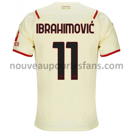 Maillot AC Milan Zlatan Ibrahimovic 11 Tenue Extérieur 2021-2022 Manche Courte