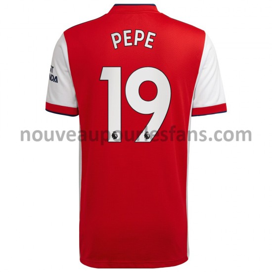Maillot Arsenal Nicolas Pepe 19 Tenue Domicile 2021-2022 Manche Courte