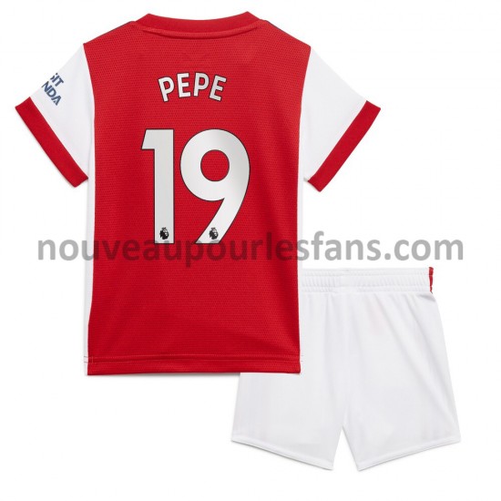 Maillot Arsenal Nicolas Pepe 19 Enfant Tenue Domicile 2021-2022 Manche Courte
