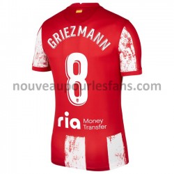 Maillot Atlético Madrid Antoine Griezmann 8 Tenue Domicile 2021-2022 Manche Courte