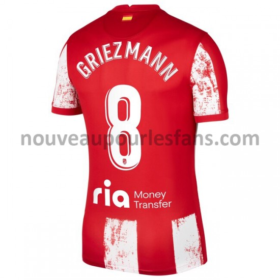Maillot Atlético Madrid Antoine Griezmann 8 Tenue Domicile 2021-2022 Manche Courte