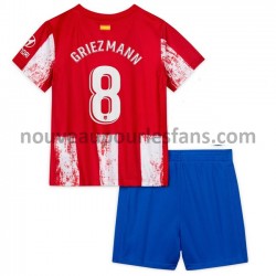Maillot Atlético Madrid Antoine Griezmann 8 Enfant Tenue Domicile 2021-2022 Manche Courte