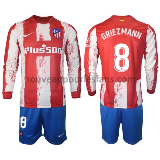 Maillot Atlético Madrid GRIEZMANN 8 Enfant Tenue Domicile 2021-2022 Manche Longue